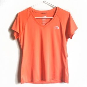 North Face | Orange Short Sleeve Polyester Shirt M